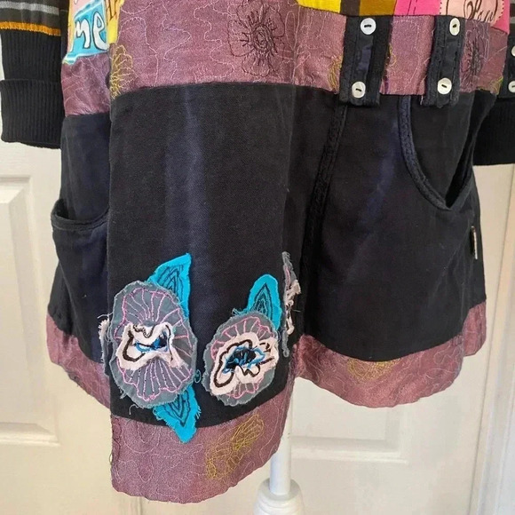 Savage Culture Womens Patchwork Cowl Neck Dress Size XL Pockets Art To Wear - Picture 5 of 14